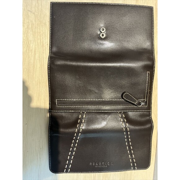 Kenneth Cole Reaction Dark Brown Wallet Snap Credit Card Purse Handbag Clutch - Picture 3 of 7